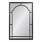 Miroir mural décoratif à arche, cadre métallique – Finition noire