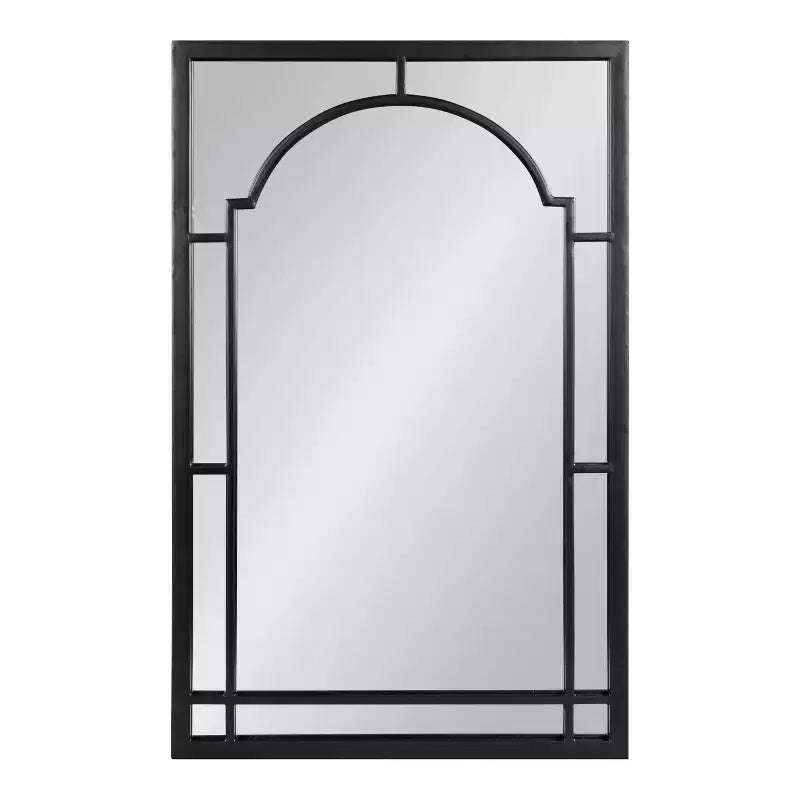 Miroir mural décoratif à arche, cadre métallique – Finition noire