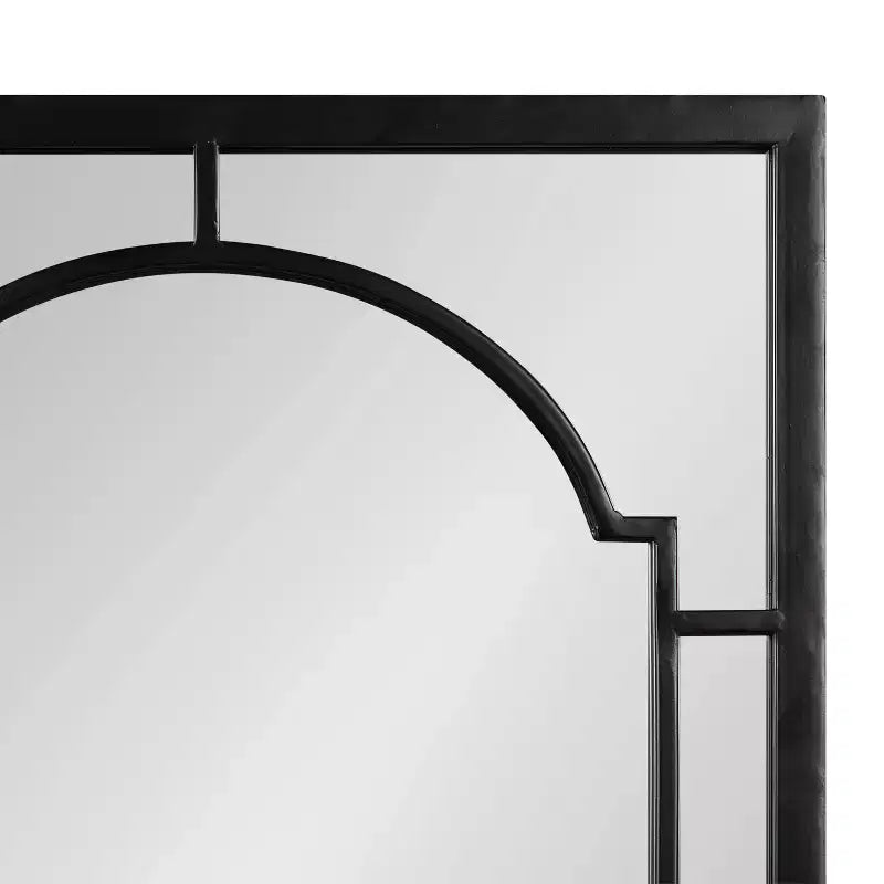 Miroir mural décoratif à arche, cadre métallique – Finition noire